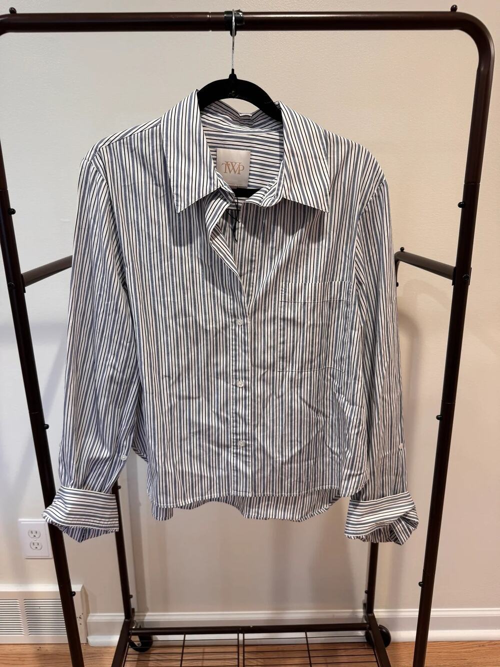 TWP Blue Striped Cotton Shirt M/L